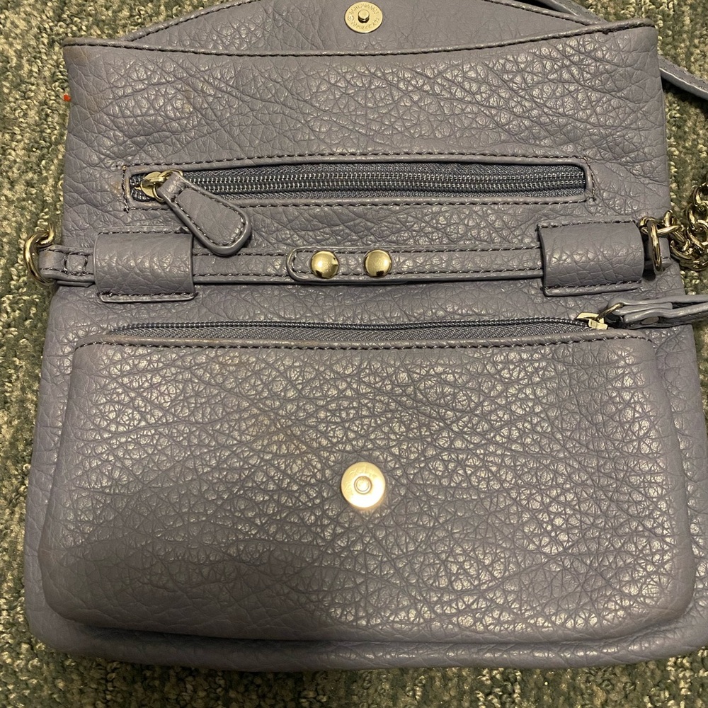 NINE WEST Gray Leather Crossbody Bag - Picture 3 of 4